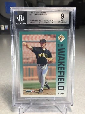1992 Fleer Update Tim Wakefield Rookie #U-117 - BGS 9 - Pittsburgh Pirates - Image 1 of 2