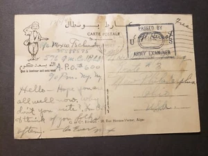 APO 600 ORAN, ALGERIA 1943 Censored WWII Postal History Cover Army Postcard - Picture 1 of 2