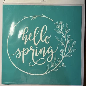 New Chalk Couture HELLO SPRING WREATH 2020 Size D Transfer ~ Floral DIY DoorSign - Picture 1 of 3