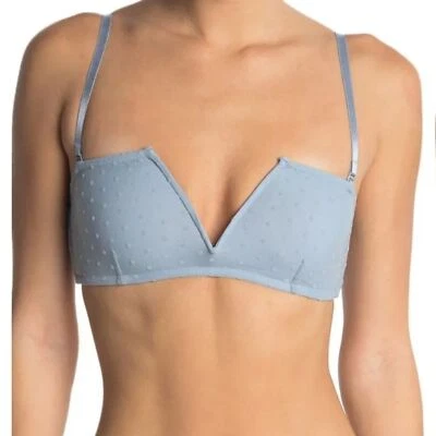 Bandeau Intimately Free People Sierra Azul Claro Punto Suizo Malla Cuello en V Talla M Foto 1 de 4