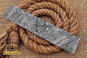 HUNTEX Forged Damascus Steel 255mm Flame Pattern Blank Blade Billet Knife Making - Picture 1 of 9