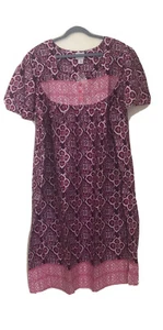 Cozee Corner 100% Cotton Pink Purple Women's Lounger Dress Plus Size 4X New - Foto 1 di 8