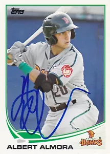 ALBERT ALMORA BOISE HAWKS SIGNED 2013 TOPPS PRO DEBUT BASEBALL CARD CHICAGO CUBS - Picture 1 of 1