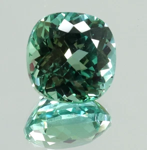 9.15 Ct Natural Blue Green Flawless Sapphire Cushion Certified Loose Gemstone - Picture 1 of 7
