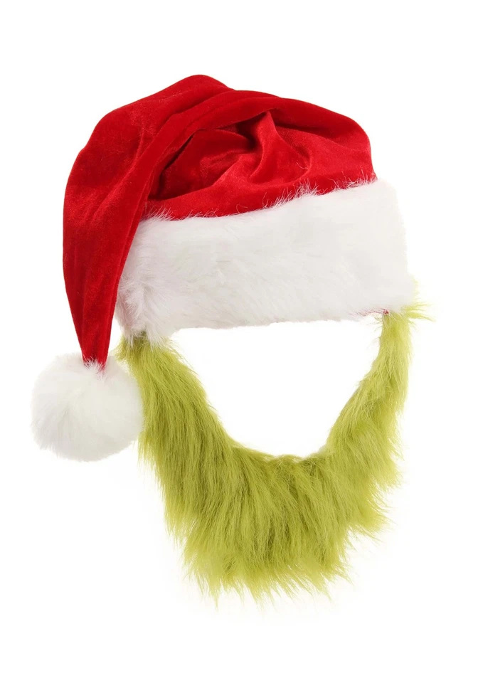 Grinch Hat with Fur Beard - Image 1 of 1