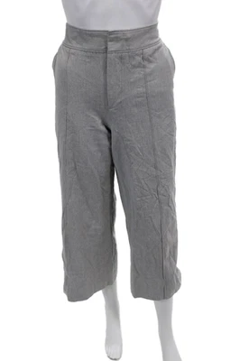 Pantalones Club Monaco para mujer con cremallera tiro alto pierna ancha gris algodón talla 4 Foto 1 de 4