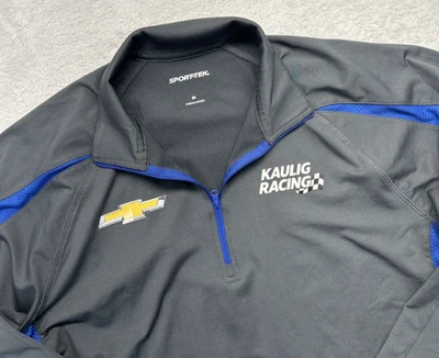 Camisa Kaulig Racing 1/4 Cremallera Manga Larga Para Hombre M Gris Azul NASCAR Chevy Crew Foto 1 de 4