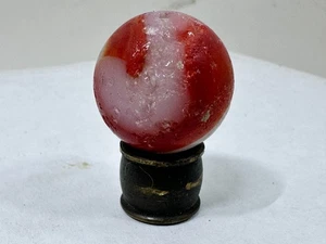 Vintage Akro Agate Cornelian/Onyx Shooter Marble – Red & White Swirl – 5 - Picture 1 of 8