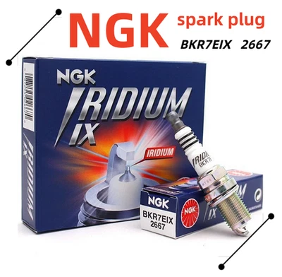 4x NGK SPARK PLUGS Part Number BKR7EIX Stock No. 2667 Iridium IX New Genuine - Image 1 of 4