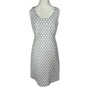 Tory Burch Dewey Dress Womens 8 NEW A Line Brown Geometric Print Sleeveless - Picture 1 of 12