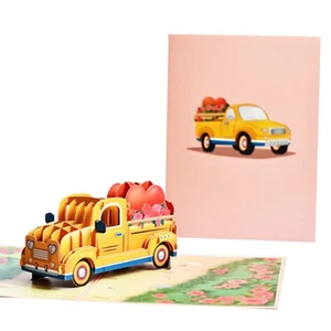 3D for Up Wedding Car Heart Greeting Card Vlanetines Day Card with with Enve - Picture 1 of 8