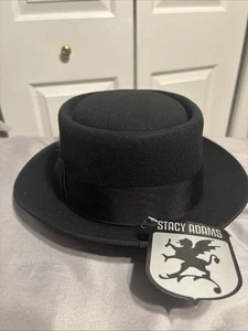 STACY ADAMS MEN'S Black Hat, SIZE Medium M SAW509-BLK2 - Picture 1 of 7