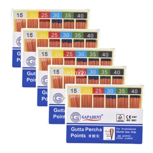 5Box Dental Endodontic Gutta Percha Points GP0.04 #15-40 - Picture 1 of 10