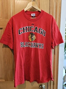 Majestic Chicago Blackhawks Stanley Cup Champions T-shirt Red Mens L - Picture 1 of 3