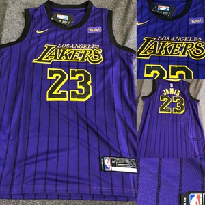purple pinstripe lakers jersey