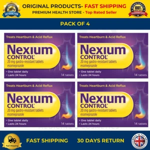 Nexium Control 20mg x56 Tabs | 4 Packs | Heartburn Reflux Relief | UK Stock - Picture 1 of 3