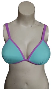 No Boundaries NOBO Jrs Padded Bikini Top Triangle Mint Fucshia size L(11-13) - Picture 1 of 3