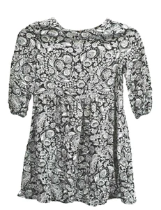 Gap Kids Girls 3/4 Puff Sleeve Keyhole Back Paisley Print A-Line Dress M (8-9) - Picture 1 of 5