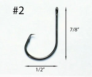 PACK OF 1000 Size #2 TACKLEWORKS Circle Non Offset Inline Fishing Hooks 7381 - Picture 1 of 1