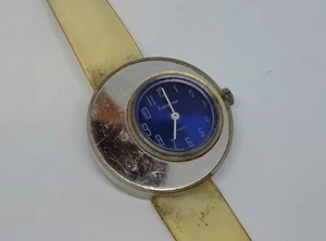 Vintage UNIQUE Lucerne Swiss Acrylic Mechanical "Moon" Watch - Tested & Working - Picture 1 of 4