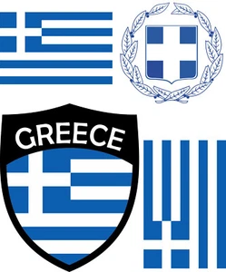 Griechenland Aufbügler Wappen Transferbügeln Zum Aufbügeln 4 Stück 4B - Bild 1 von 5