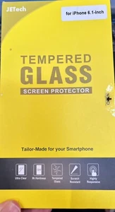 JETech Full Coverage Screen Protector iPhone 12/12 Pro 6.1" Black Edge 2 Pack - Picture 1 of 6