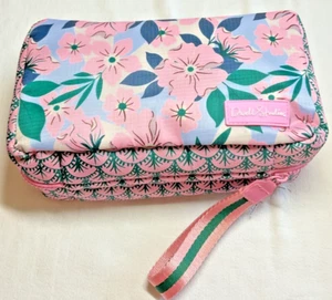 Borsa da viaggio Dwell Studio toilette e cosmetici ROSA VERDE NAVY FLOREALE 4x10 nuova con etichette - Foto 1 di 3