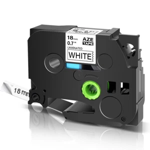 TZe241 TZ-241 Label Tape Replacement 18mm 0.7" Black on White for Brother PTD600 - Picture 1 of 19