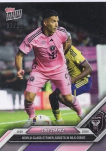 2024 Topps Now MLS Purple Parallel #3 Luis Suarez Card Inter Miami SP 3/25 - Picture 1 of 2