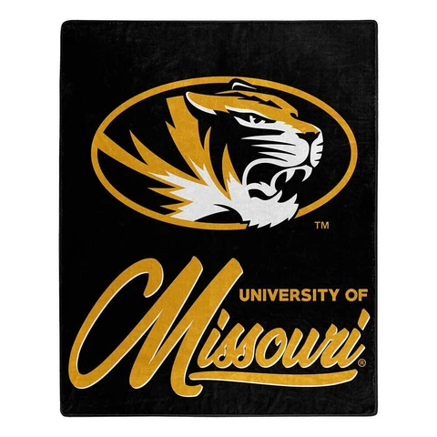 Missouri Tigers NCAA 50" x 60" Signature Raschel Throw Blanket Cover
