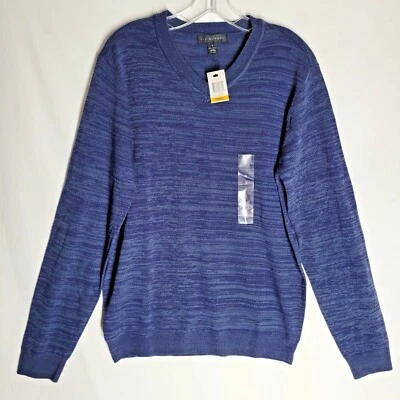 NWT Via Europa Mens Sweater Blue V Neck Long Sleeve Size Small - Image 1 of 4