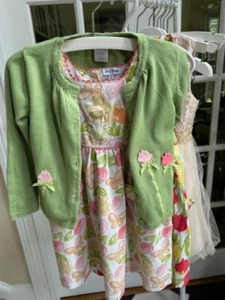 Girls Le Top Rare Editions Gymboree Tulips Dresses Sweater Lot Size 3T 4T - Picture 1 of 23