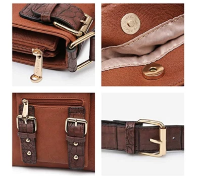 Dasein Women Waterproof Faux Leather Messenger Bag Travel Handbags  - Image 1 of 4