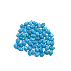 Lote de 26 piezas de piedras sueltas cabinas de pera turquesa natural de la Bella Durmiente 4*6 mm 10 CT - Imagen 1 de 4