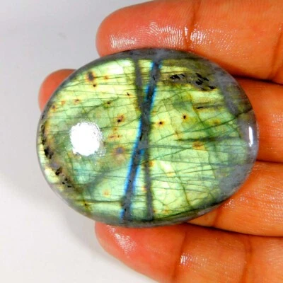 100% Natural Dorado LABRADORITA Cabujón Ovalado 52x42x06MM Gemas Sueltas 130.... - Imagen 1 de 3