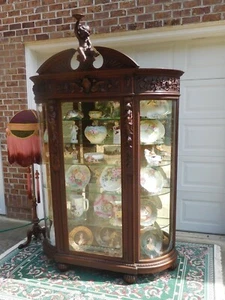 EMBELLISHED VICTORIAN R J HORNER CHERUB CHINA CABINET - Picture 1 of 12