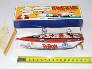 Vintage 1999 Schylling Popeye Tin Wind Up Speedboat - New - Picture 1 of 11