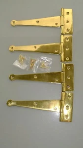 4 POLISHED 6 " hinges vintage old style solid Brass DOOR BOX restoration heavy B - Picture 1 of 5