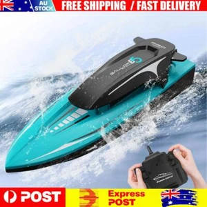 RC Boat Water Toy Brush Motor 80m Control Distance for Child Kids (Blue) - Picture 1 of 12