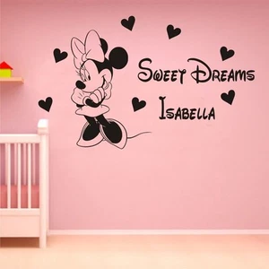 Minnie Mouse wall sticker Personalised any name girls wall art AFC7 DECAL DECOR - Picture 1 of 2