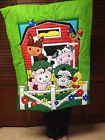 Hand Quilted Barnyard Baby Quilt or Wallhanging, Approx 34"x42"