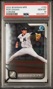 Graded 2022 Topps Bowman NPB Roki Sasaki #133 Chrome Rookie Baseball Card PSA 10 - Picture 1 of 2