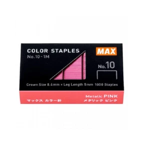 Max Japan,Heftklammern,Staples, in pink, für Stapler,Tacker,Hefter,Büro,Schule - Picture 1 of 2
