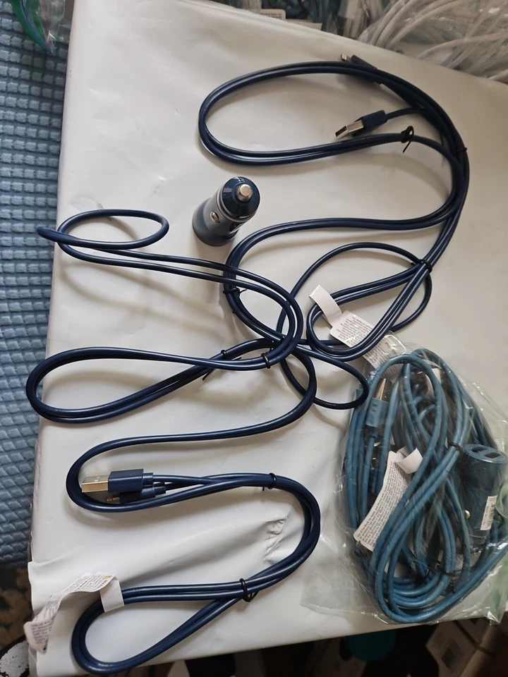 2x USB Data Fast Charger Cable Cords For Apple iPhone with Car Charger Blue - Image 1 of 4