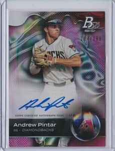 2023 Bowman Platinum ANDREW PINTAR Arizona Diamondbacks Prospect PINK AUTO /199
