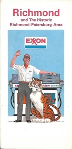 1974 EXXON Road Map RICHMOND PETERSBURG Virginia Laurel Bon Air Mechanicsville - Picture 1 of 4
