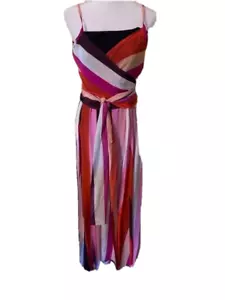 Diane Von Furstenberg DVF Azalea Carson Stripe Wrap Dress Size M. - Picture 1 of 8