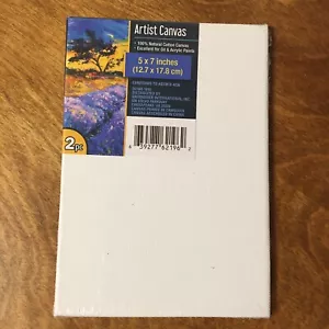 Canvas Panel 5” X 7” Two 2 NEW Sealed Art Artist Supply Cotton Oil & Acrylic - Picture 1 of 4