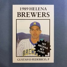 1989 Sports Pro HELENA Brewers #14 GUSTAVO FEDERICO Sonora MEXICO Baseball Card