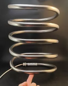 Eurorack Heated Towel Rack, Stainless Steel Spiral, Wall Mount, Plug-In - Picture 1 of 5